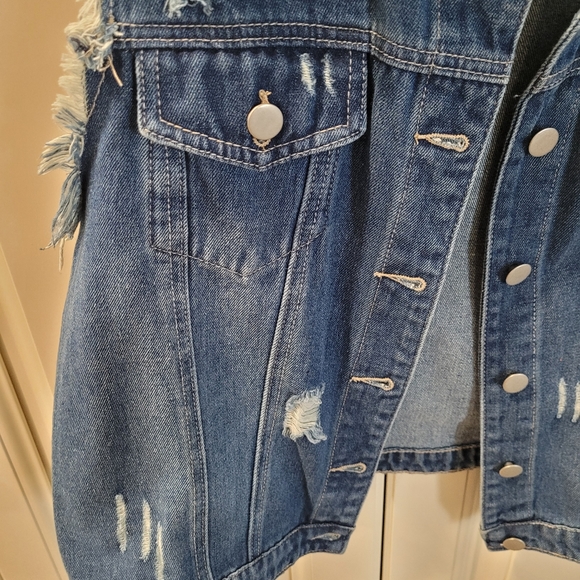 Denim Vest Distressed by Allegra K - Picture 8 of 10